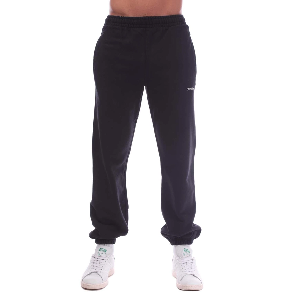 Off White Mens  Chain Arrow Shorten Sweatpants in Black-White Cotton - Size X-Small
